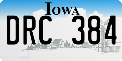 IA license plate DRC384
