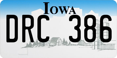 IA license plate DRC386