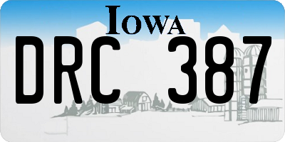 IA license plate DRC387
