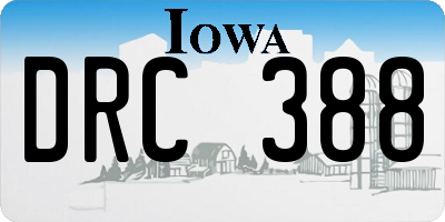 IA license plate DRC388
