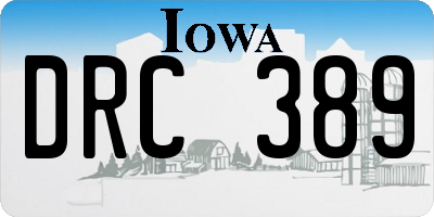 IA license plate DRC389