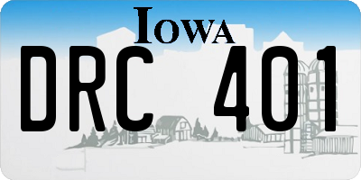 IA license plate DRC401