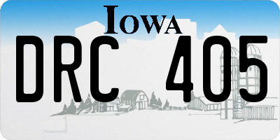 IA license plate DRC405