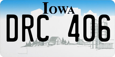 IA license plate DRC406