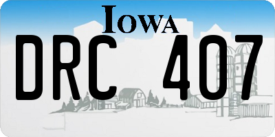 IA license plate DRC407