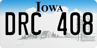 IA license plate DRC408