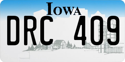IA license plate DRC409