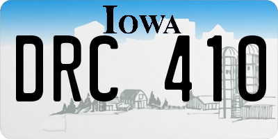 IA license plate DRC410