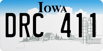 IA license plate DRC411