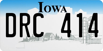 IA license plate DRC414