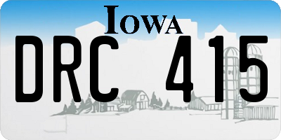 IA license plate DRC415