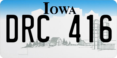 IA license plate DRC416