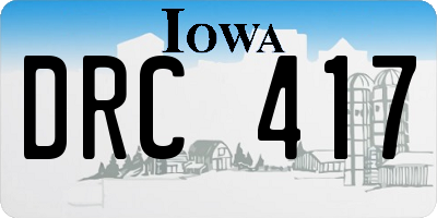 IA license plate DRC417