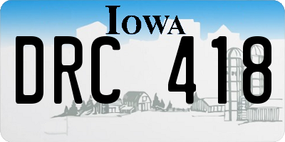 IA license plate DRC418