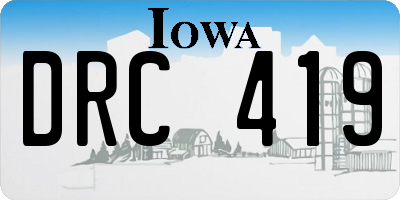 IA license plate DRC419