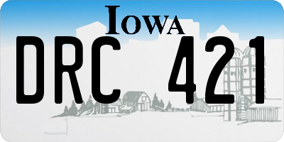 IA license plate DRC421