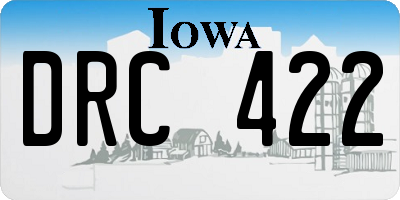 IA license plate DRC422