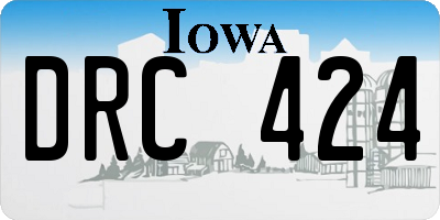 IA license plate DRC424