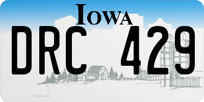 IA license plate DRC429