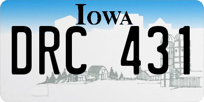 IA license plate DRC431