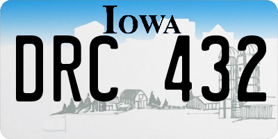 IA license plate DRC432