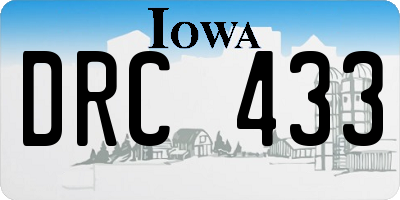 IA license plate DRC433