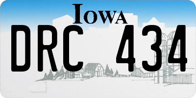 IA license plate DRC434