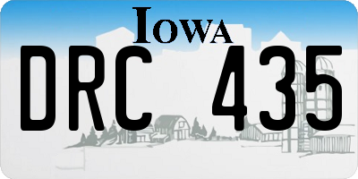 IA license plate DRC435