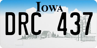 IA license plate DRC437