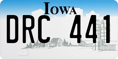 IA license plate DRC441
