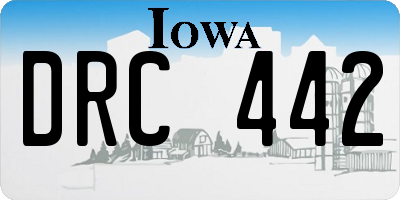 IA license plate DRC442