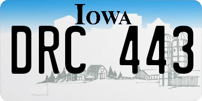 IA license plate DRC443