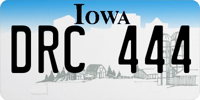 IA license plate DRC444