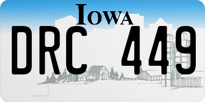 IA license plate DRC449