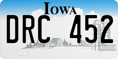 IA license plate DRC452