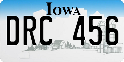 IA license plate DRC456