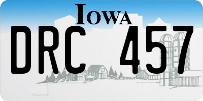 IA license plate DRC457