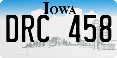 IA license plate DRC458