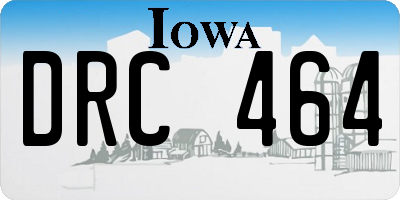 IA license plate DRC464