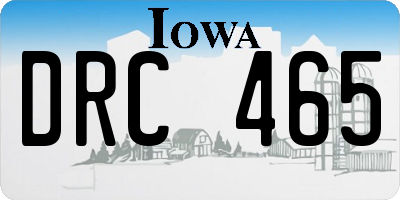 IA license plate DRC465