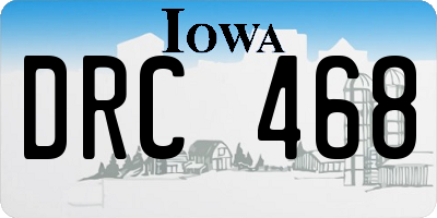 IA license plate DRC468