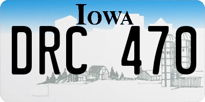 IA license plate DRC470