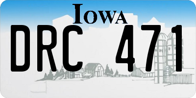 IA license plate DRC471
