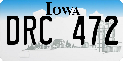 IA license plate DRC472