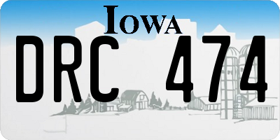 IA license plate DRC474