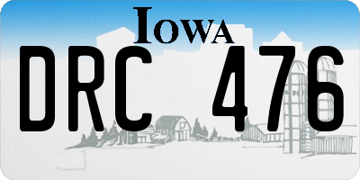 IA license plate DRC476