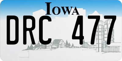 IA license plate DRC477