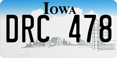 IA license plate DRC478