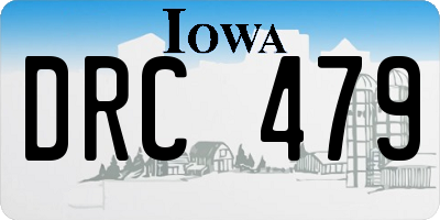 IA license plate DRC479
