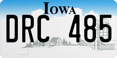 IA license plate DRC485